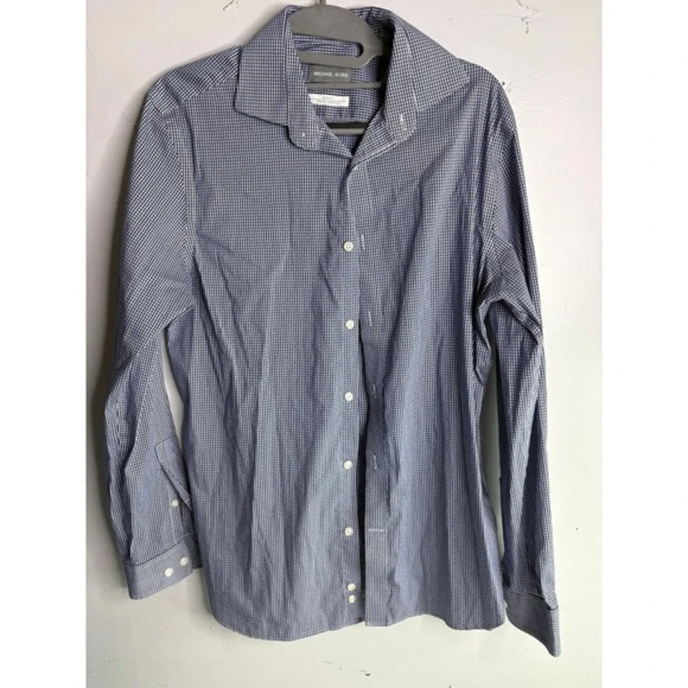 Michael Kors slim fit, button-down plaid shirt,‎ size medium